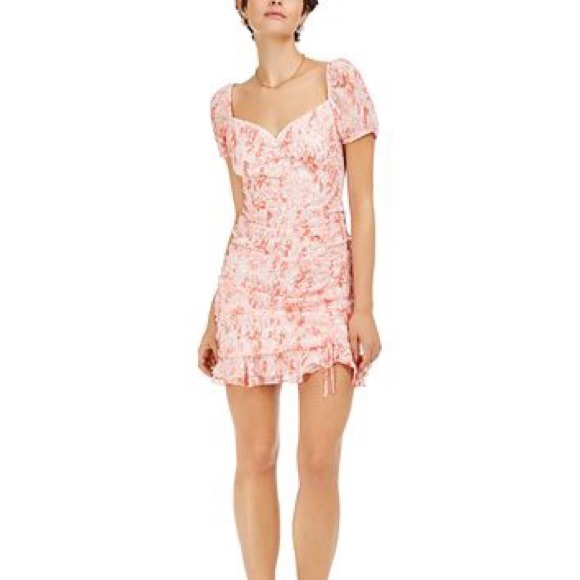 Printed Ruched Dress - Picture 1 of 8